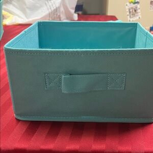 Turquoise Fabric Storage Cube with Front Handle - Home Accents